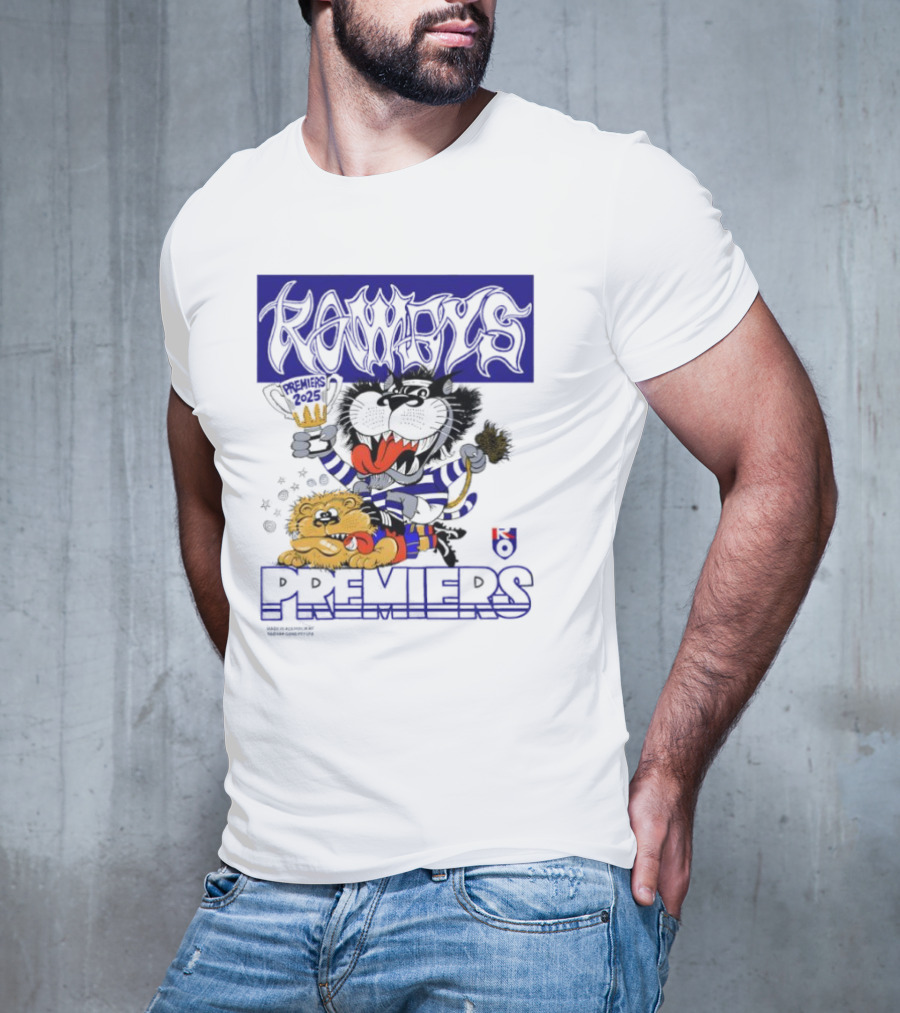 Geelong Cats Rowdys AFL Grand Finals 2025 Premiers Champions Cartoon Style T-Shirt