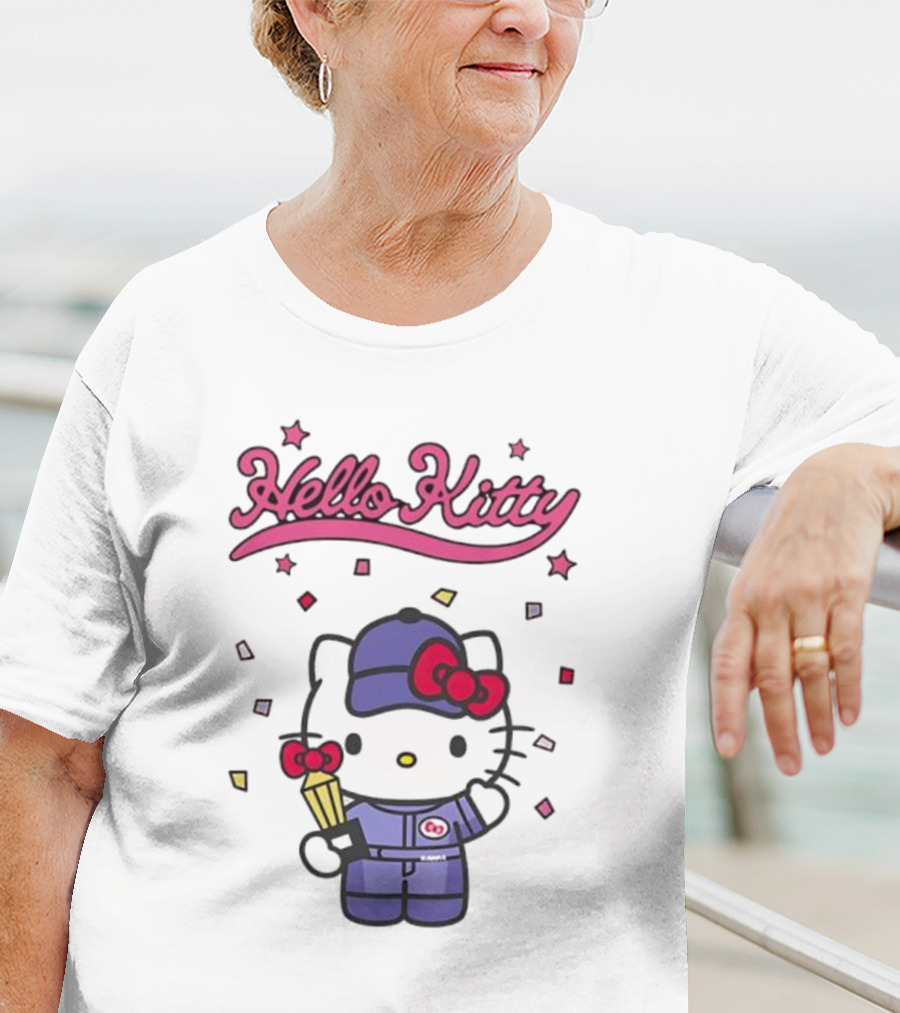 Hello Kitty Racing Champion With Trophy And Stars T-Shirt