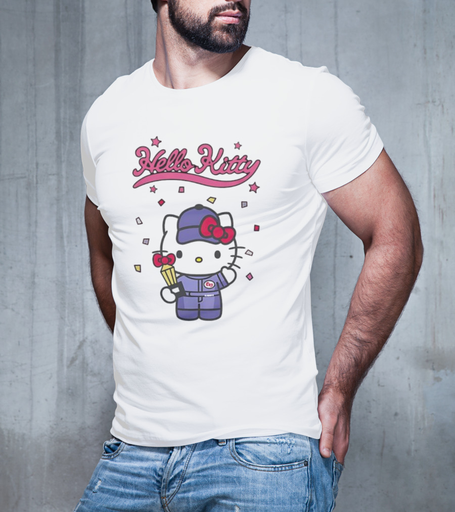 Hello Kitty Racing Champion With Trophy And Stars T-Shirt