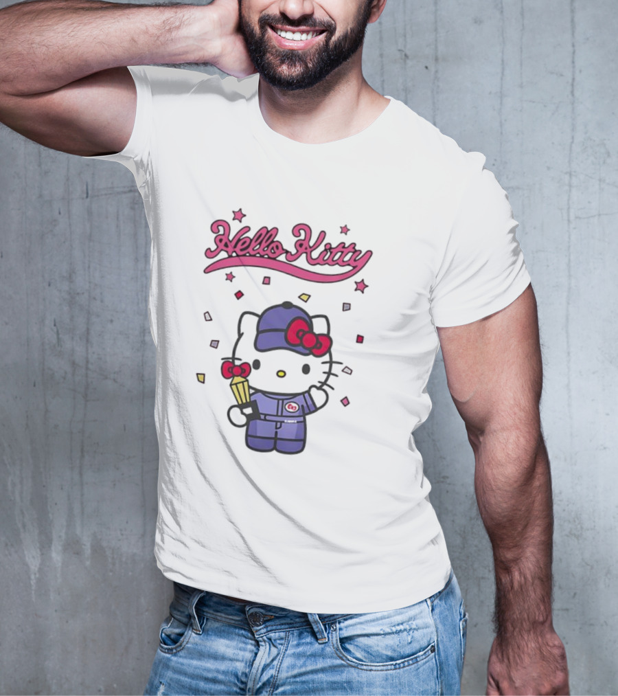 Hello Kitty Racing Champion With Trophy And Stars T-Shirt
