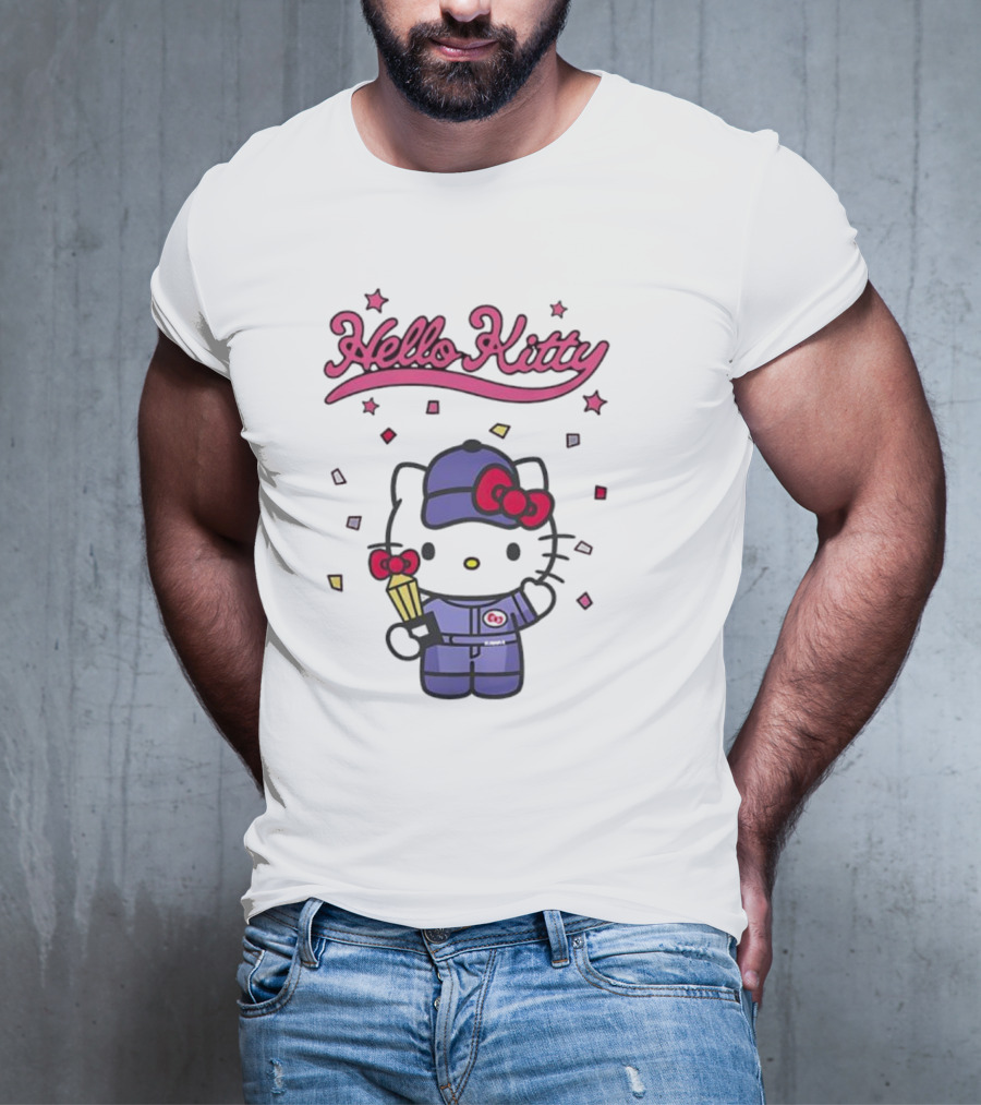 Hello Kitty Racing Champion With Trophy And Stars T-Shirt