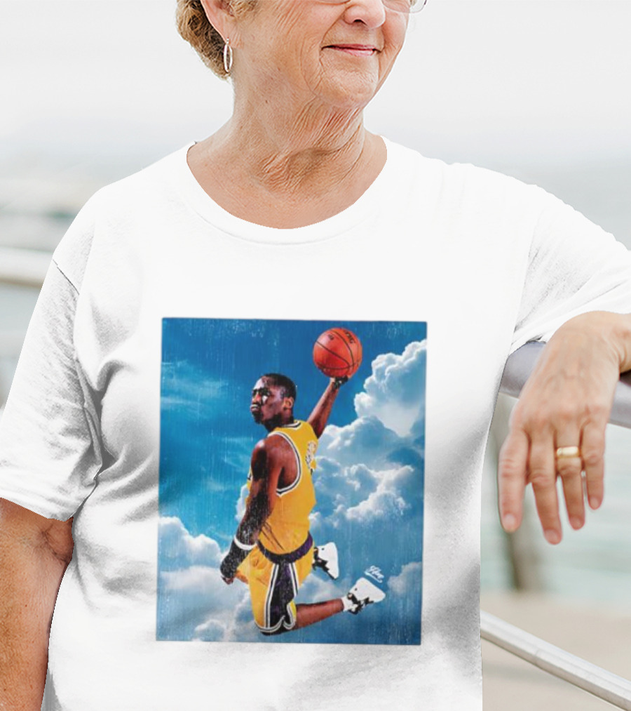 Mamba Sky High Basketball Legend Jumping Through Clouds T-Shirt