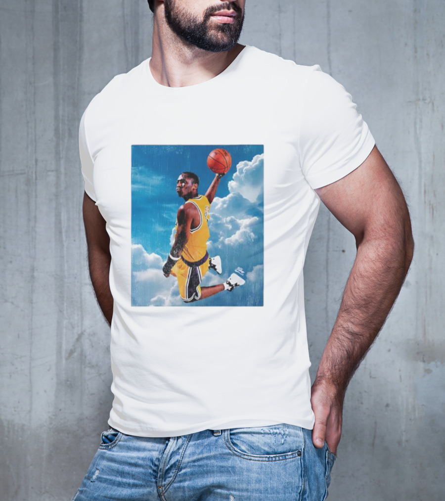 Mamba Sky High Basketball Legend Jumping Through Clouds T-Shirt