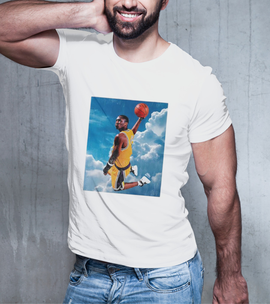 Mamba Sky High Basketball Legend Jumping Through Clouds T-Shirt