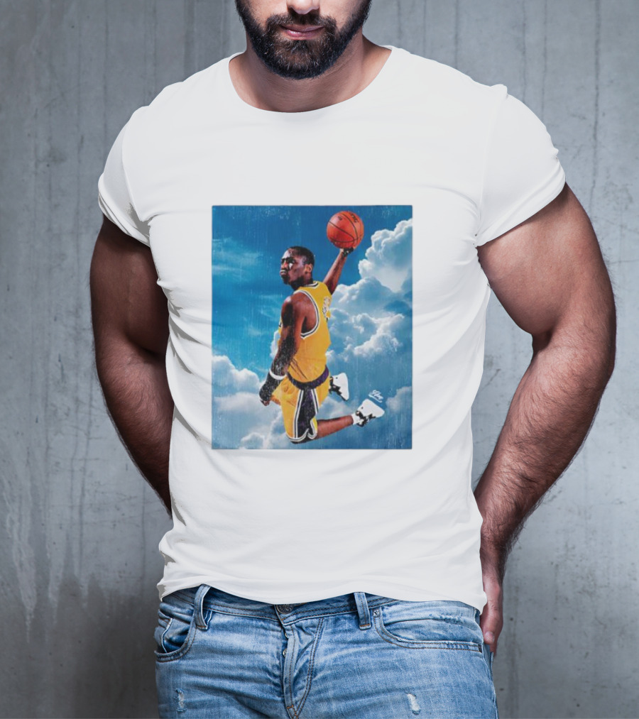 Mamba Sky High Basketball Legend Jumping Through Clouds T-Shirt