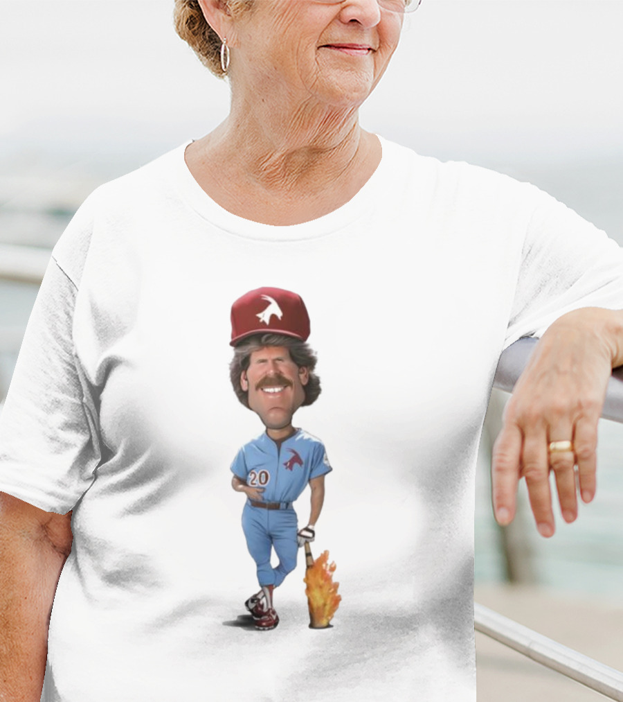 Philadelphia Mike Schmidt 20 Baseball Legend Vintage Illustration T-Shirt