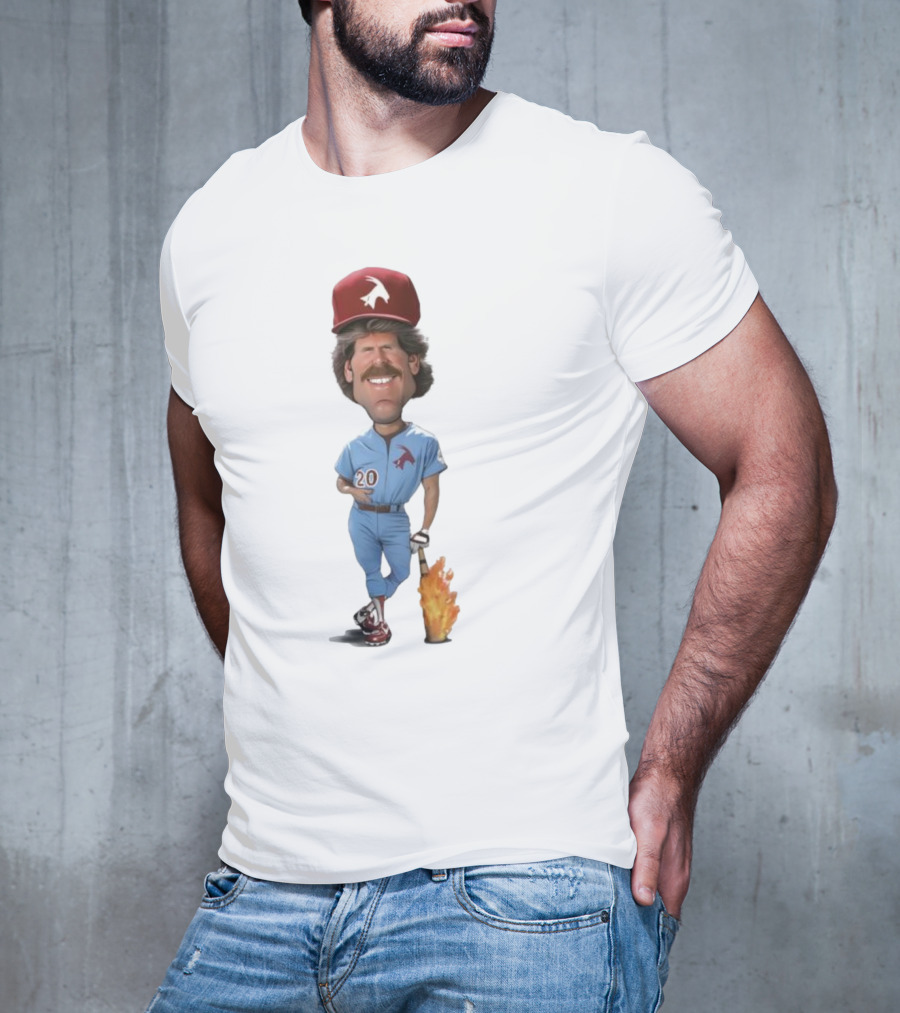 Philadelphia Mike Schmidt 20 Baseball Legend Vintage Illustration T-Shirt