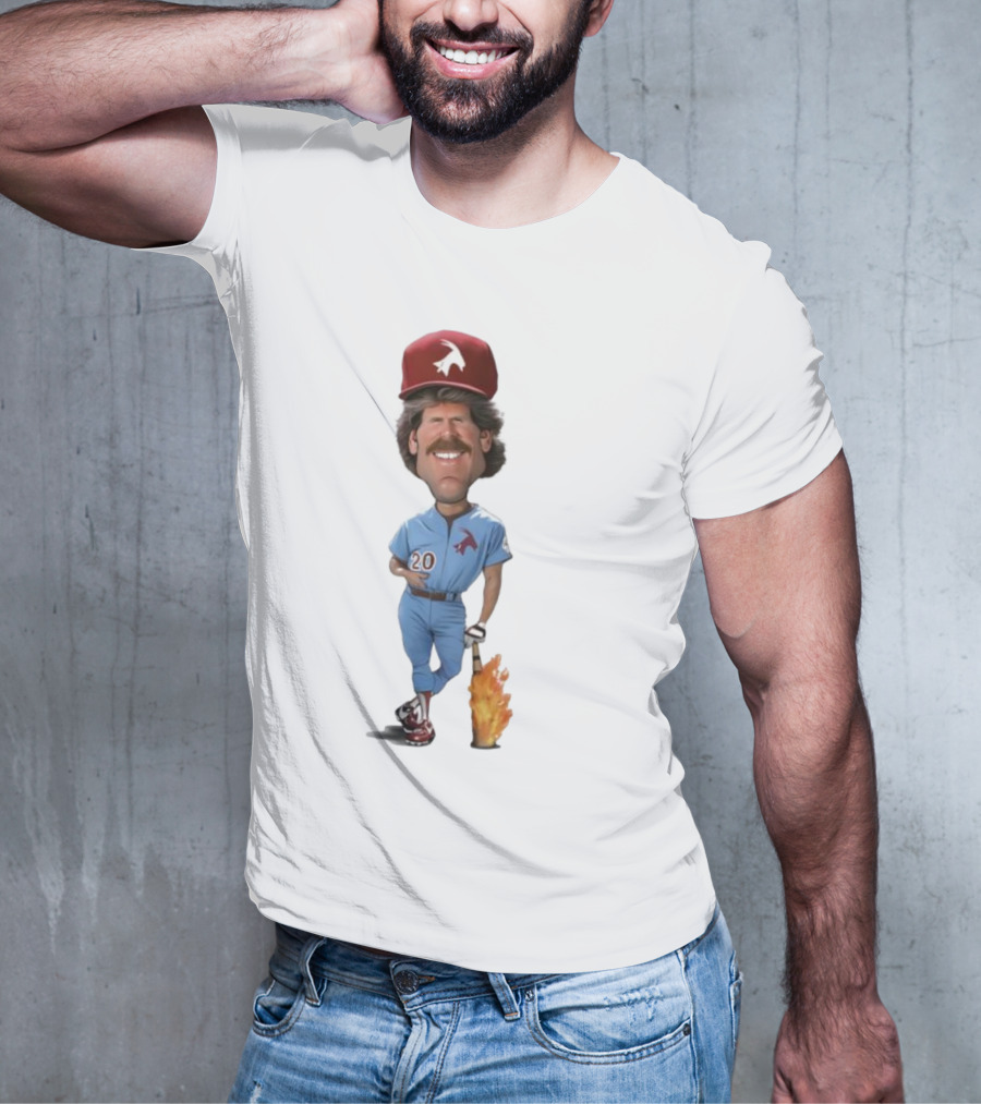 Philadelphia Mike Schmidt 20 Baseball Legend Vintage Illustration T-Shirt