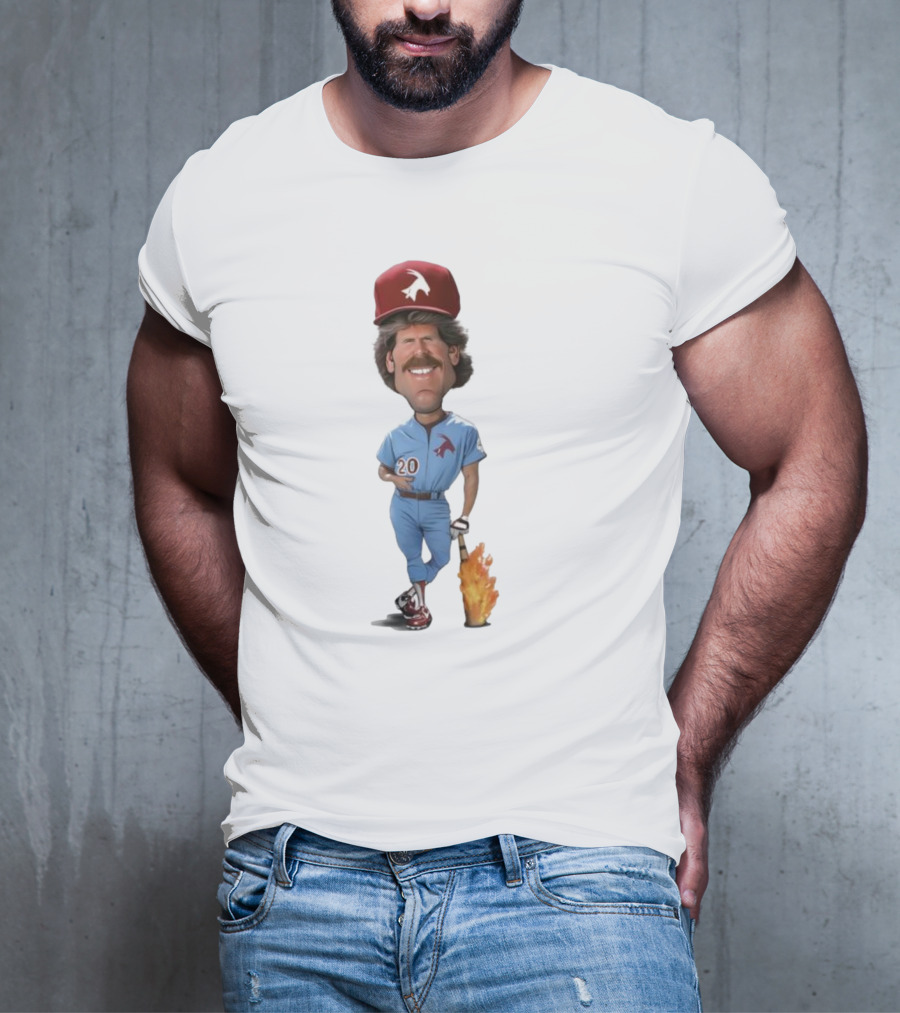 Philadelphia Mike Schmidt 20 Baseball Legend Vintage Illustration T-Shirt