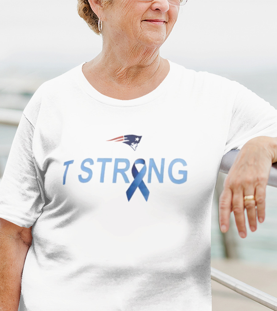 Patriots Strong Blue Ribbon Symbol With Mike Vrabel T-Shirt