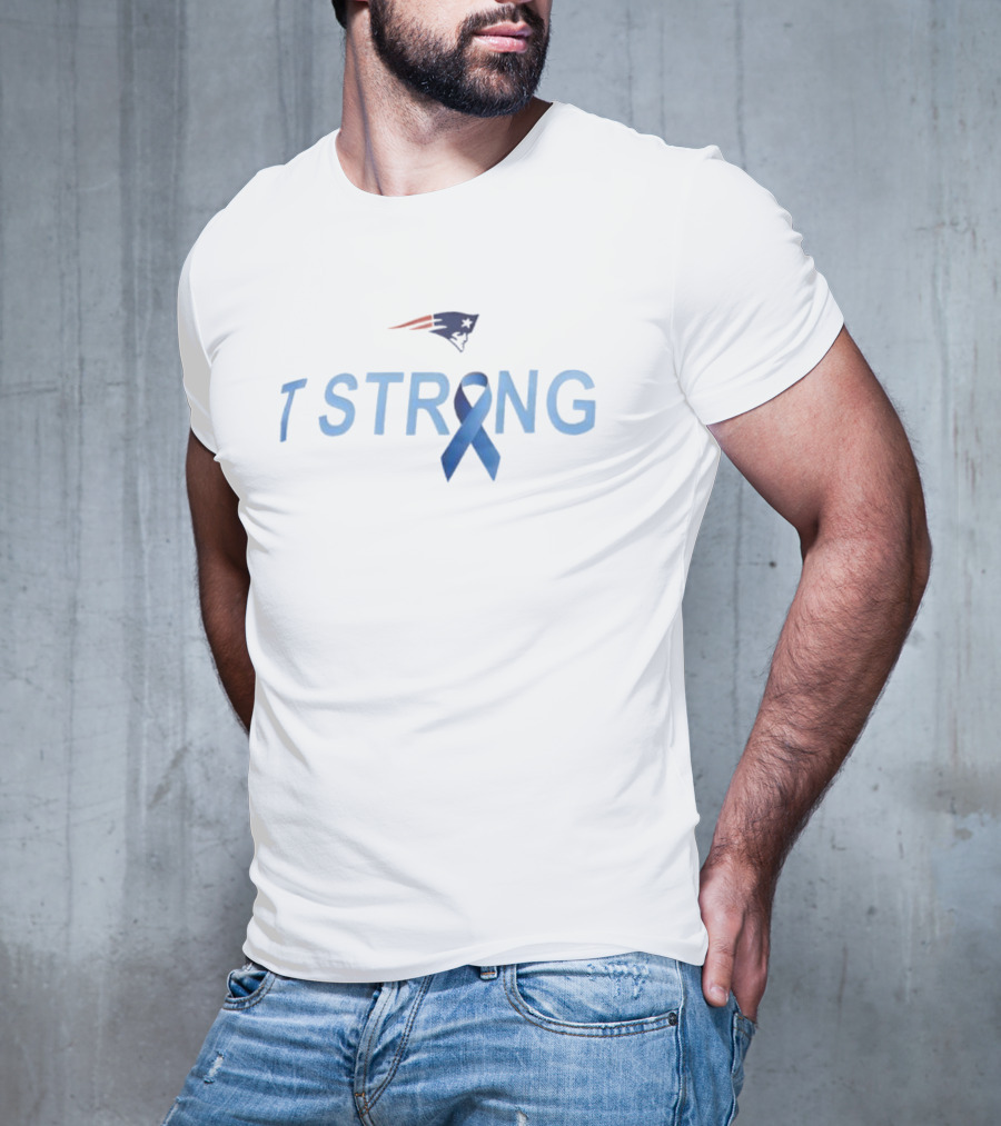 Patriots Strong Blue Ribbon Symbol With Mike Vrabel T-Shirt