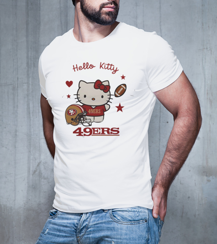 Hello Kitty 49ers Collaboration San Francisco Football Helmet T-Shirt