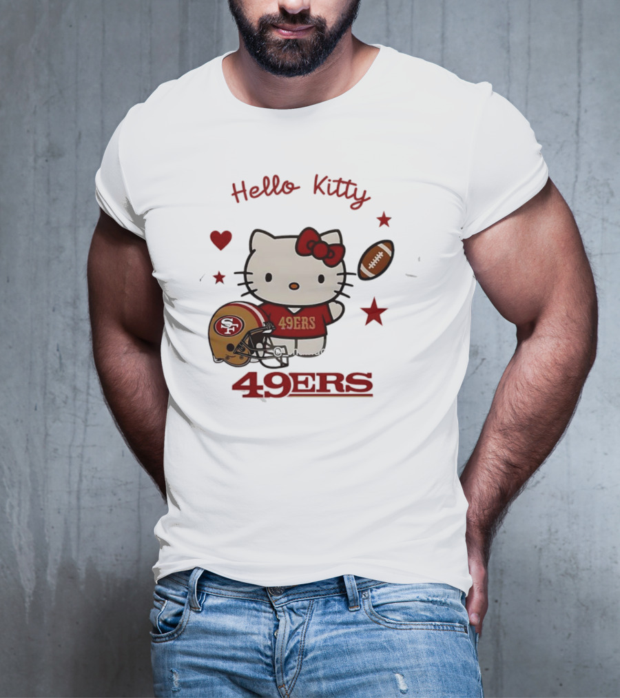 Hello Kitty 49ers Collaboration San Francisco Football Helmet T-Shirt