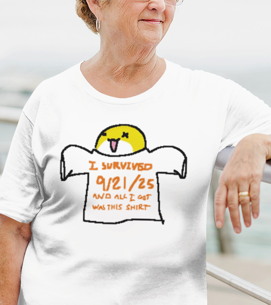 I Survived 9-21-25 Funny Yellow Face Icon T-Shirt