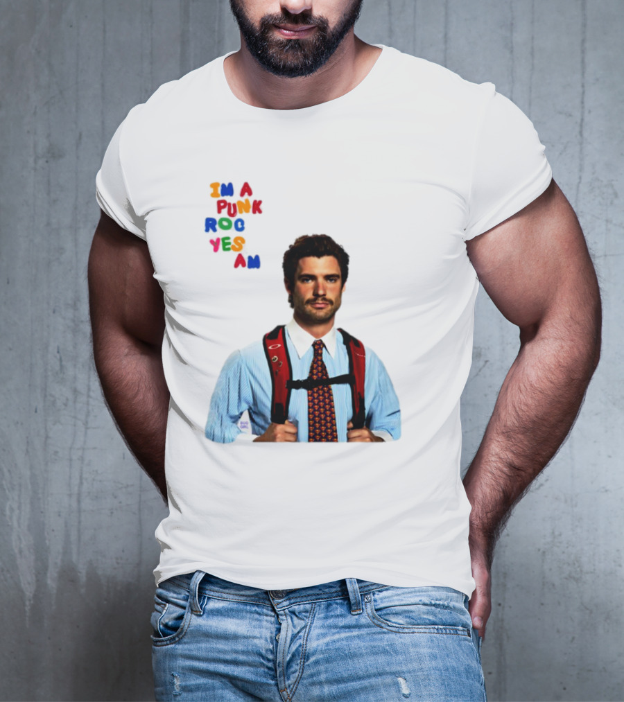 I'm A Punk Rocker Yes I Am Businessman With Backpack T-Shirt