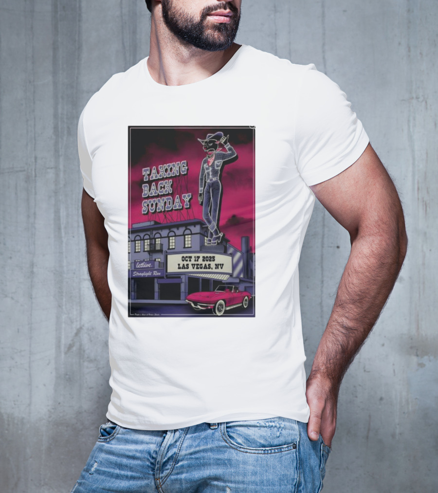 Taking Back Sunday Oct 17 2025 Las Vegas NV Concert Letlive Straylight Run T-Shirt
