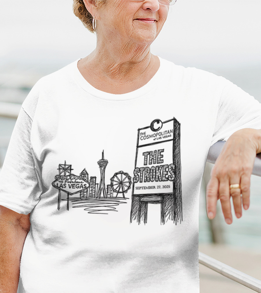 Las Vegas Landmarks Neon Sign Skyline 2025 T-Shirt