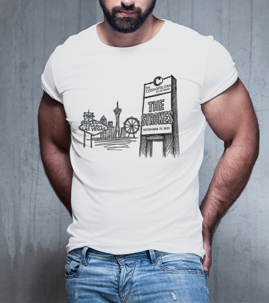 Las Vegas Landmarks Neon Sign Skyline 2025 T-Shirt