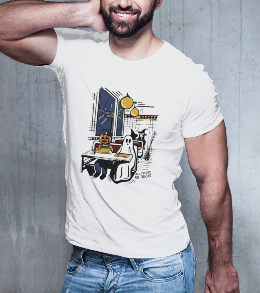 Waffle House Halloween All Treats No Tricks Jack-O-Lantern Characters T-Shirt