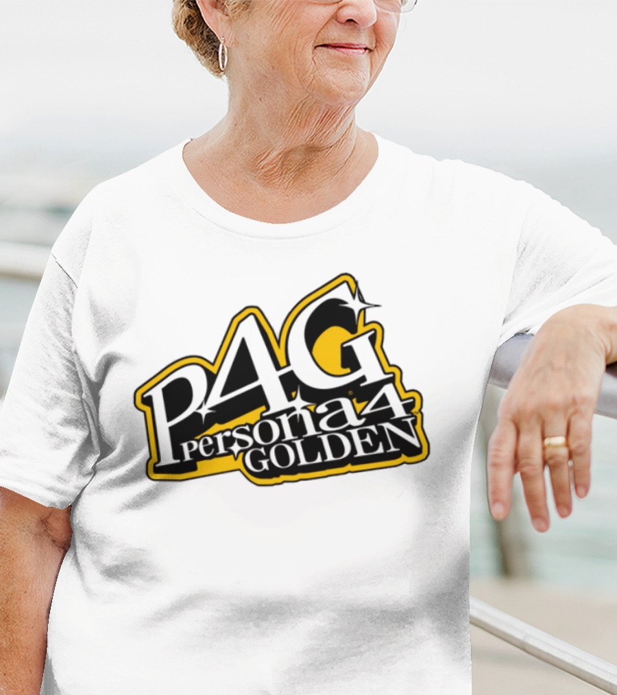 Persona 4 Golden Atlus P4G Yellow Black Text T-Shirt
