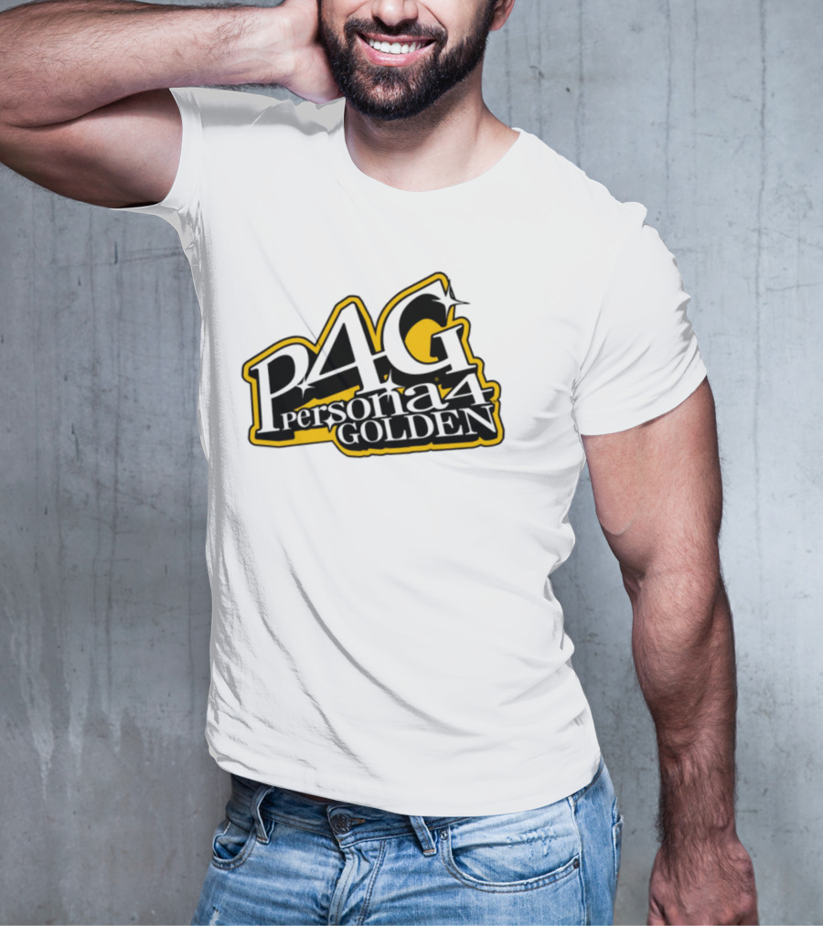 Persona 4 Golden Atlus P4G Yellow Black Text T-Shirt