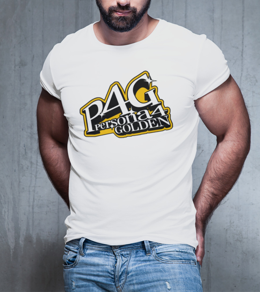 Persona 4 Golden Atlus P4G Yellow Black Text T-Shirt