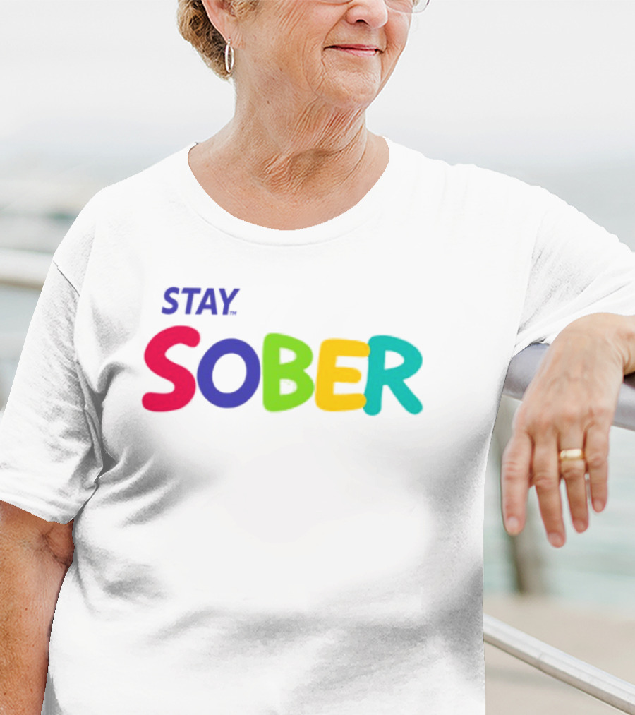 Stay Sober Bright Colorful Text Gaming T-Shirt
