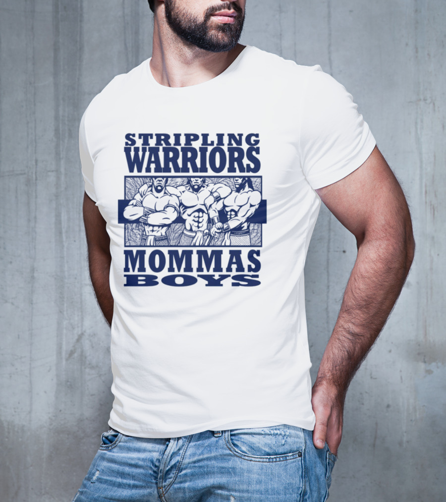 Stripling Warriors Mommas Boys Bold Muscular Figures T-Shirt