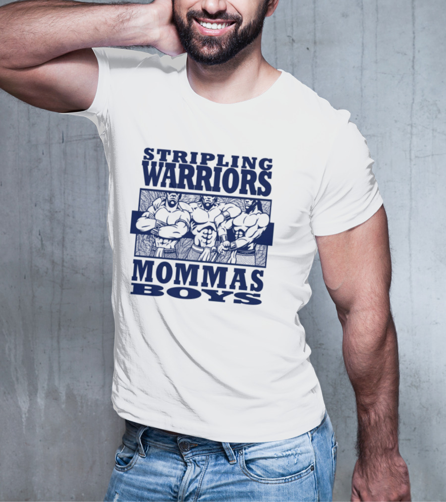 Stripling Warriors Mommas Boys Bold Muscular Figures T-Shirt