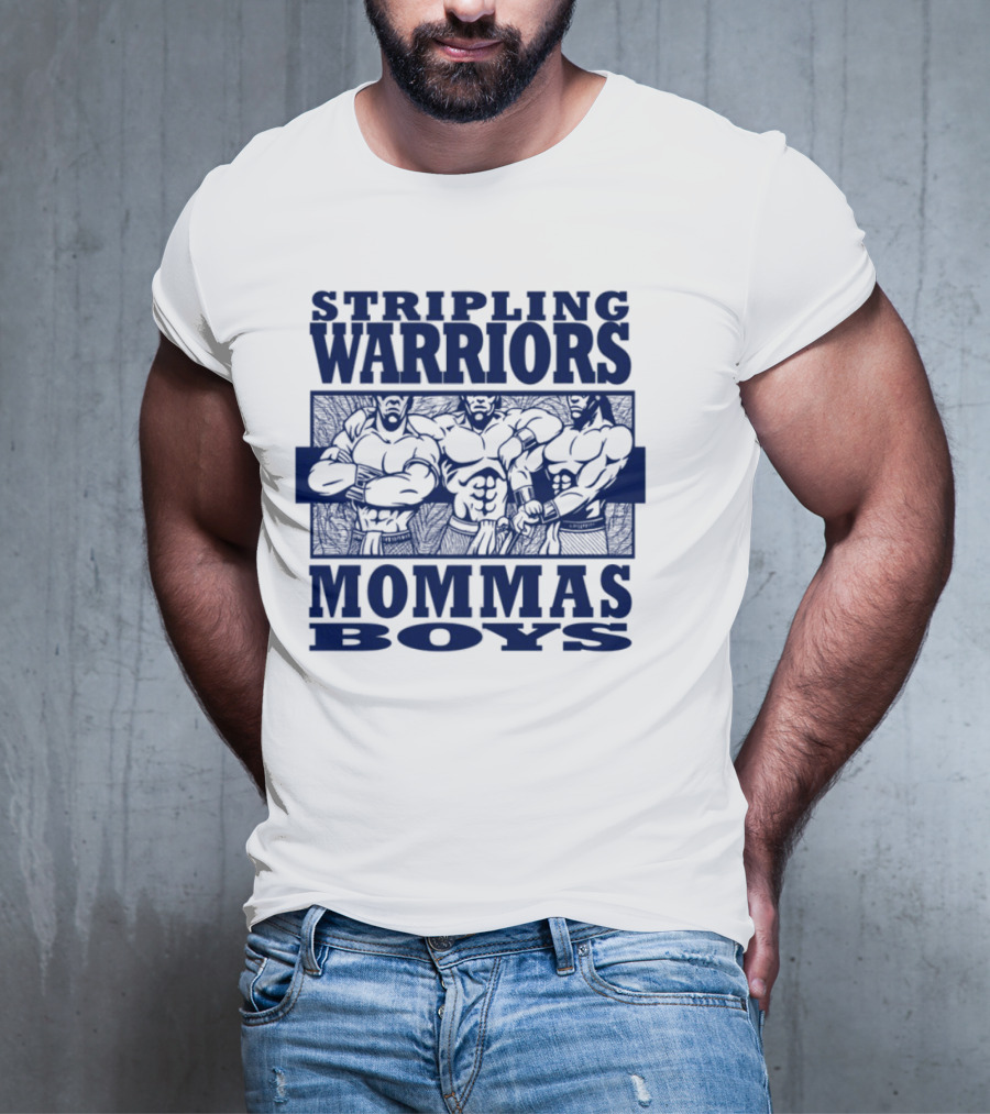 Stripling Warriors Mommas Boys Bold Muscular Figures T-Shirt