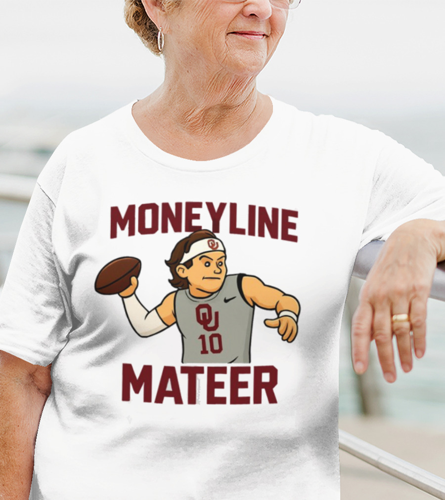 Moneyline Mateer OU Football Throwing Action T-Shirt