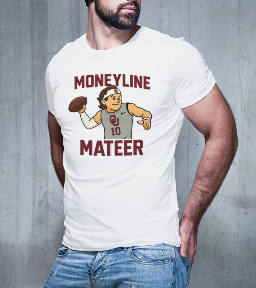 Moneyline Mateer OU Football Throwing Action T-Shirt