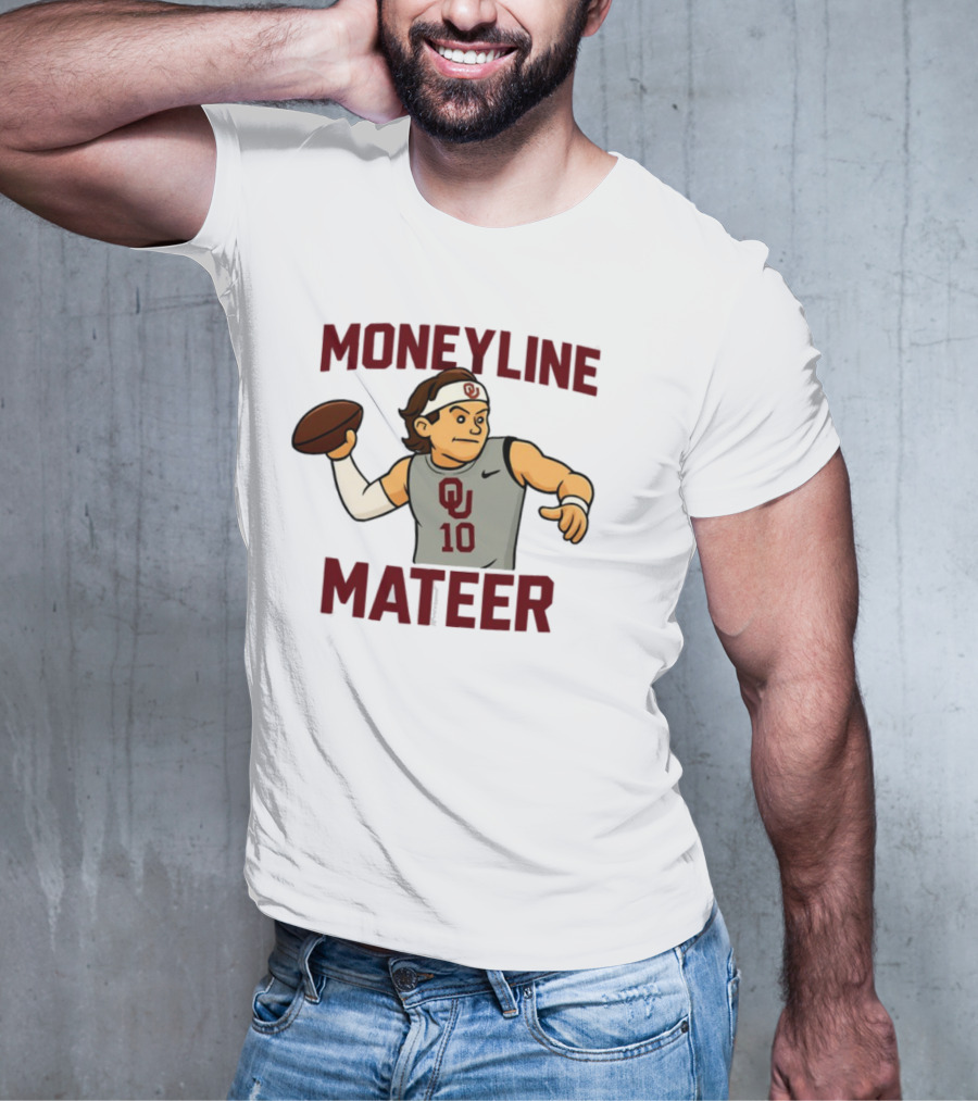 Moneyline Mateer OU Football Throwing Action T-Shirt