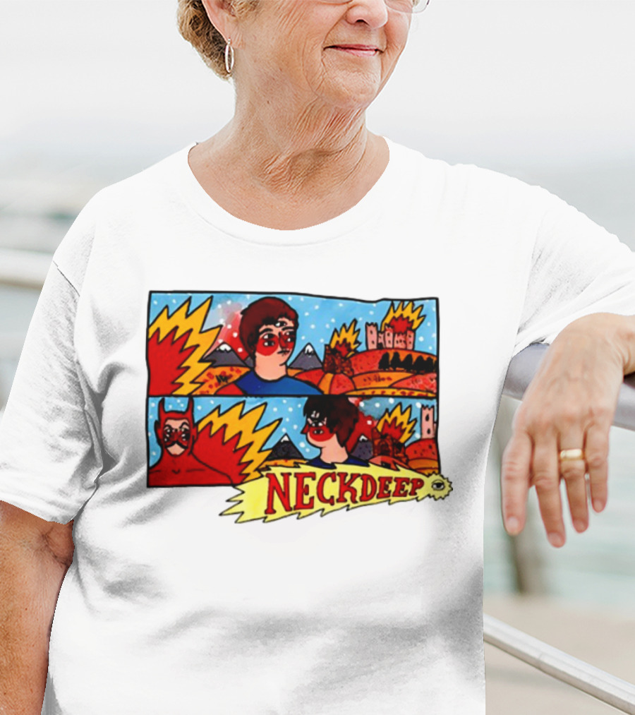 Neckdeepuk Lnotgy 10 Year Album Art Comic Style T-Shirt
