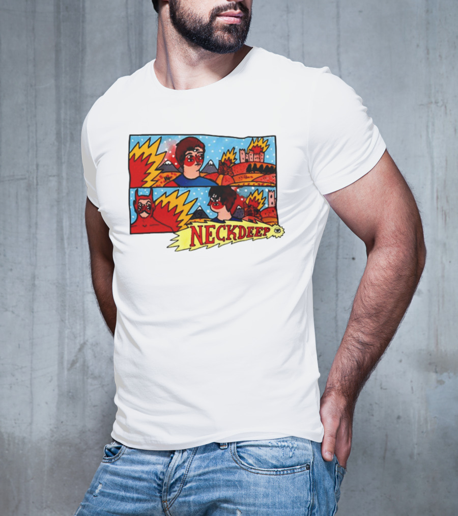 Neckdeepuk Lnotgy 10 Year Album Art Comic Style T-Shirt