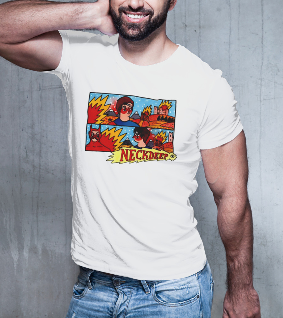Neckdeepuk Lnotgy 10 Year Album Art Comic Style T-Shirt