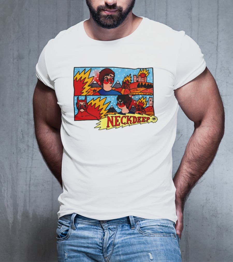 Neckdeepuk Lnotgy 10 Year Album Art Comic Style T-Shirt