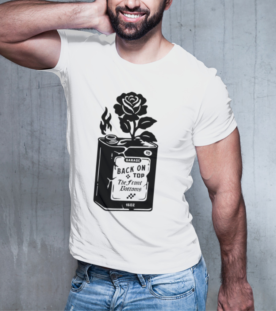 Back On Top The Front Bottoms Lighter-Inspired Art With Rose Motif T-Shirt