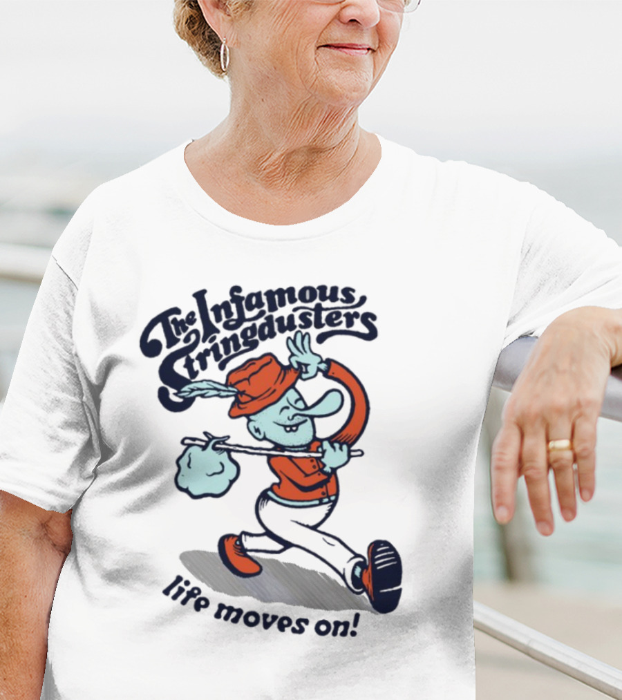 The Infamous Stringdusters Cartoon Character Life Moves On T-Shirt