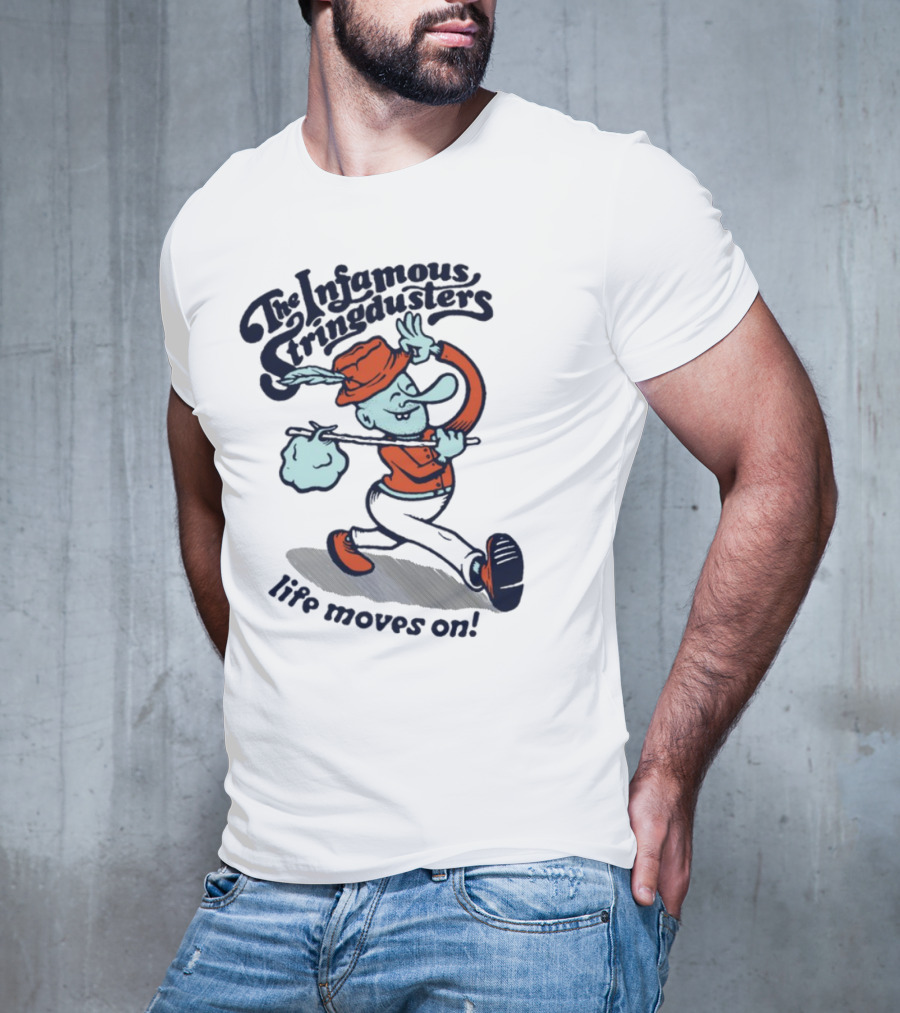 The Infamous Stringdusters Cartoon Character Life Moves On T-Shirt