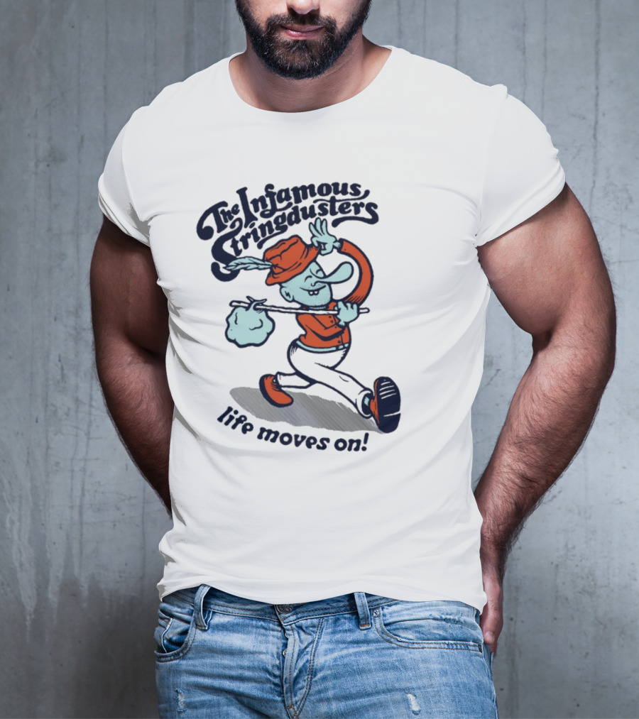 The Infamous Stringdusters Cartoon Character Life Moves On T-Shirt