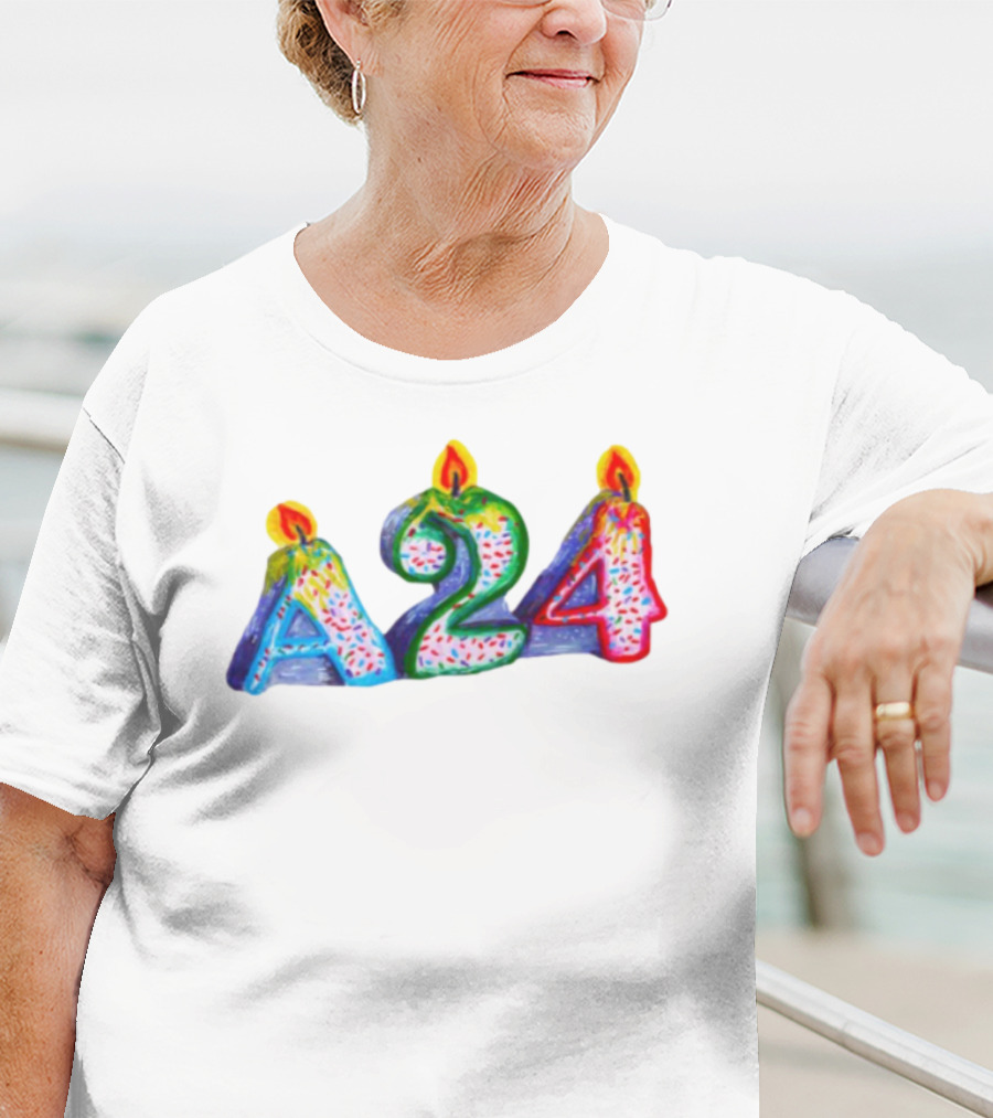 A24 Birthday Candle Celebration Event Festive Candles T-Shirt