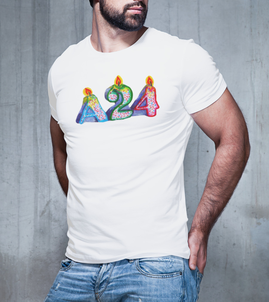 A24 Birthday Candle Celebration Event Festive Candles T-Shirt