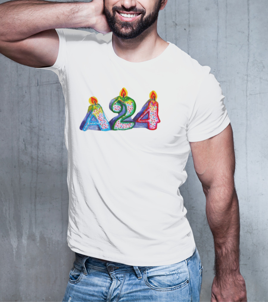 A24 Birthday Candle Celebration Event Festive Candles T-Shirt