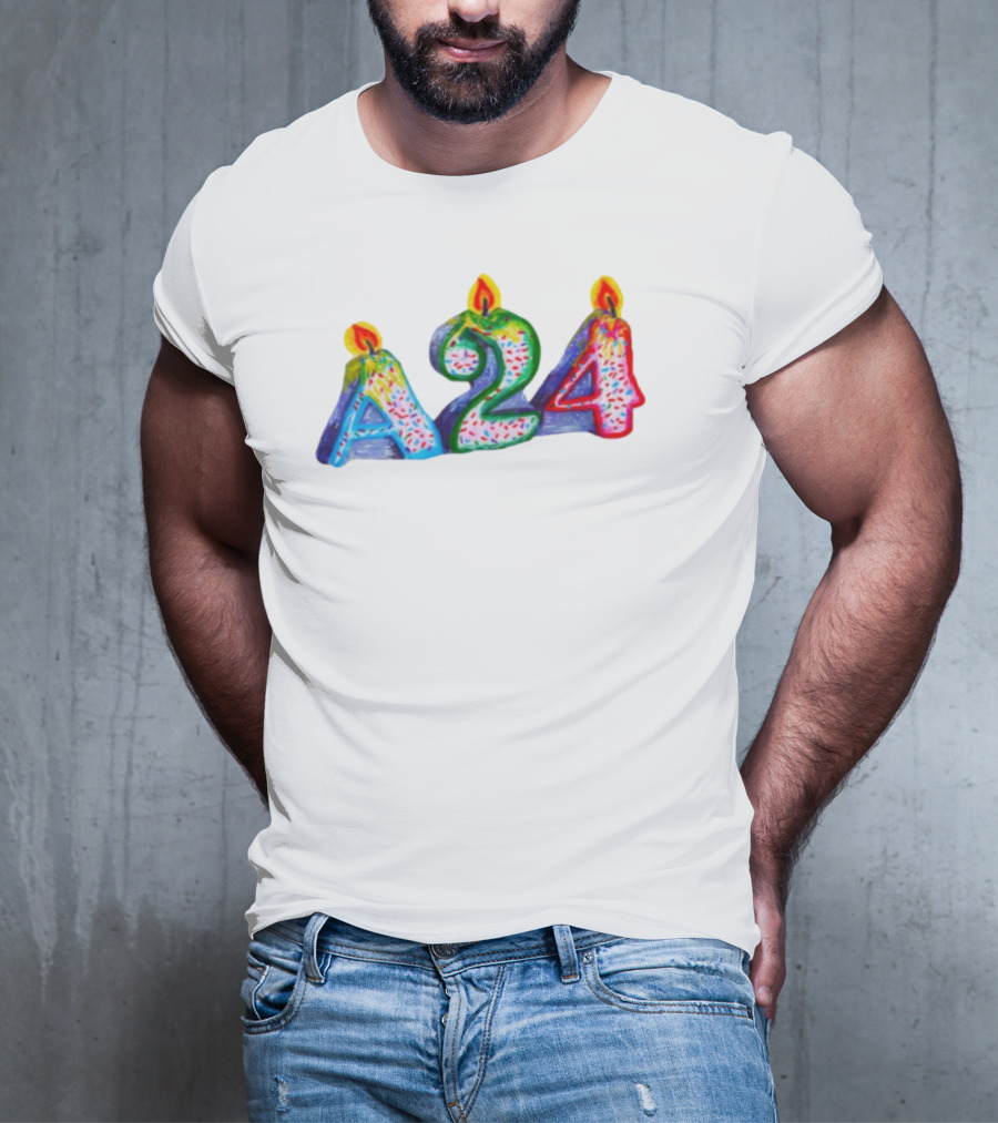 A24 Birthday Candle Celebration Event Festive Candles T-Shirt