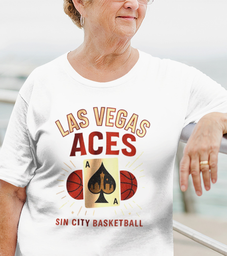 Las Vegas Aces Sin City Basketball Aces Card 2025 T-Shirt