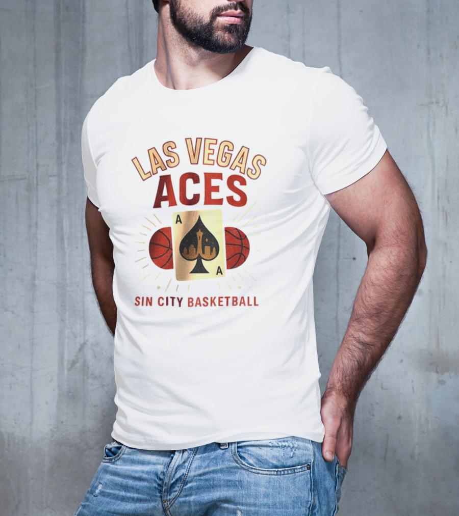 Las Vegas Aces Sin City Basketball Aces Card 2025 T-Shirt