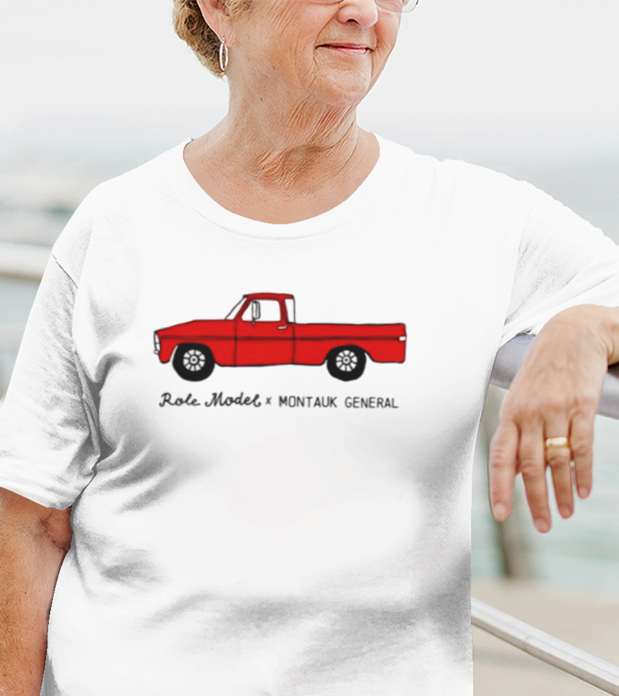 Montauk General X Role Model Red Pickup Truck Vintage Style T-Shirt