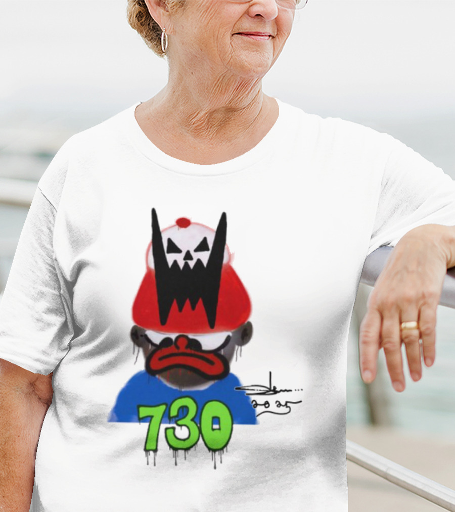 Slawn X Asspizza 730 Masked Character With Red Hat T-Shirt