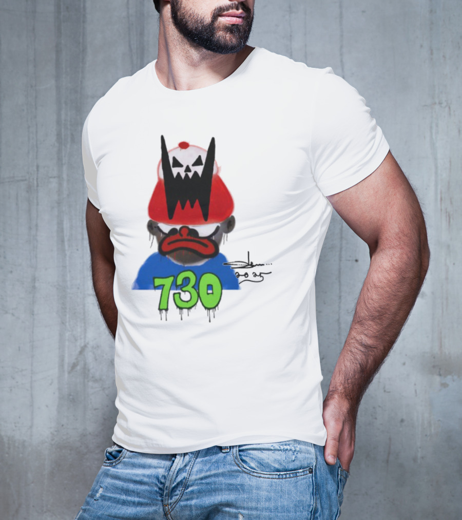 Slawn X Asspizza 730 Masked Character With Red Hat T-Shirt